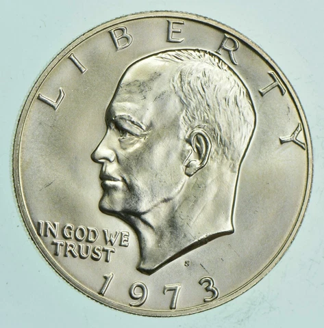 SPECIALLY MINTED S Mint Mark - 1973-S - 40% Eisenhower Silver Dollar - RARE Cover