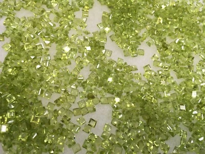 Natural 4mm Square Cut Peridot - qty 10 per order - US Seller - Image 1 of 4