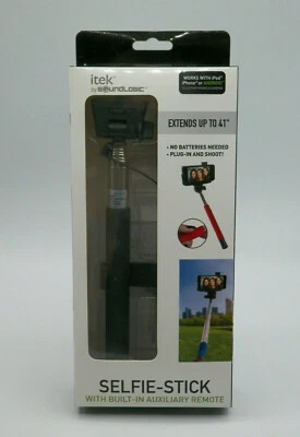 Bastão de selfie com controle remoto auxiliar integrado Itek por Soundlogic novo  - Imagem 1 de 3