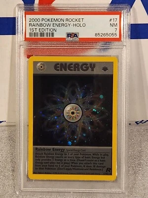 Pokemon PSA 7 NM 1st Edition Rainbow Energy Holo - 17/82 Team Rocket - Image 1 of 2