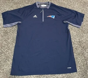 New England Patriots Adidas Climalite 1/4 Zip Pullover Mens Large Blue - Picture 1 of 3