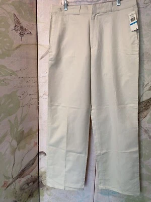 "Pantalones Penguin para hombre calce clásico 36"" W X 34"" L tiza/marfil nuevos con etiquetas" Foto 1 de 4
