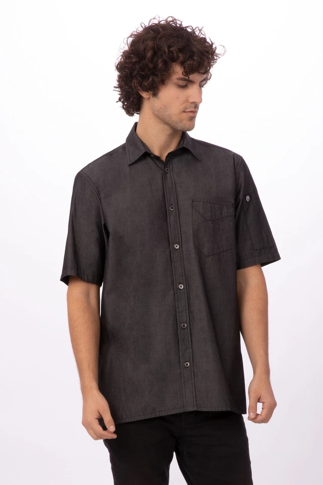 Chef Works Mens Detroit Short Sleeve Denim Shirt (SKS002) - Image 1 of 1