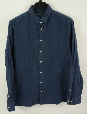 Camisa con botones Peak Performance Suecia para hombre US XL manga larga punto azul franela Foto 1 de 4