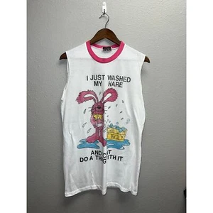 Vintage I Just Washed My Hare & I Can't Do A Thing White Shirt Sleeper 80s 1980s - Picture 1 of 10