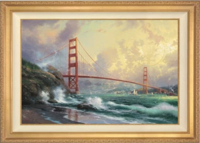 Puente Thomas Kinkade Golden Gate S/N 24x36 óleo sobre lienzo Foto 1 de 2