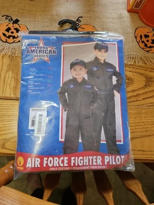 DISFRAZ DE PILOTO DE COMBATE DE LA FUERZA AÉREA JÓVENES HÉROES AMERICANOS NIÑOS TALLA M (8-10) Foto 1 de 2