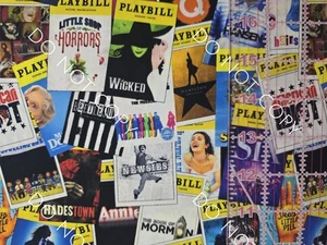 Custom Cotton Woven Fabric Broadway Musicals Plays By The 1/4 Yard 9x56 - Picture 1 of 2