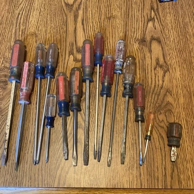 Craftsman Screwdriver Lot Vintage Flat Phillips  Mixed All Made In USA 15pc - Image 1 of 4