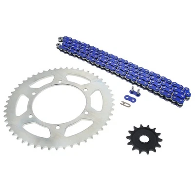 Yamaha WR250F 2001-2006 cadena y piñón azul sin junta tórica plata 14/52 114L Foto 1 de 4