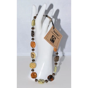 Kazuri Kenya Hand Crafted "RICHI" Fair Trade 18" Beaded Statement Necklace NWT - Picture 1 of 5