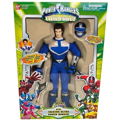 Power Rangers Time Force Blue Power Ranger Talking Ultra Figure 2001 Open Box - Image 1 of 4