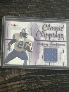 🔥02 Fleer Throwbacks Game Worn Jersey Barry Sanders Classic Clippings LIONS🔥 - Picture 1 of 3