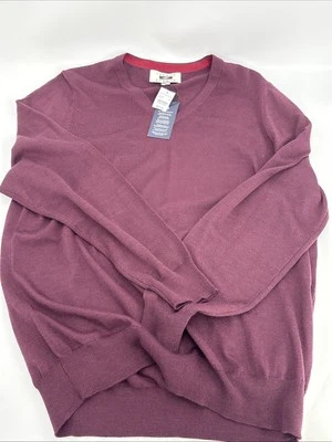 Joseph Abboud Sweater Mens L Maroon Super Soft Long Sleeve Wool Blend NWT - Image 1 of 4