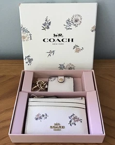 COACH Boxed XL Mini Skinny ID Case Picture Bag Charm Set Dandelion Print 2670 - Picture 1 of 3