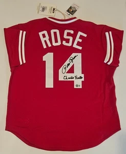 Pete Rose signiertes Reds Mitchell Ness Authentic Trikot mit Charlie Hustle Fanatics - Bild 1 von 4