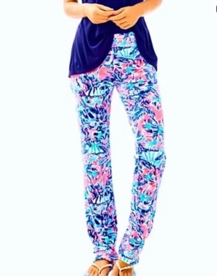 Lilly Pulitzer Size Small Jordynne Velour Pants Soft Tropical - Image 1 of 4