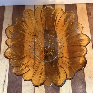 Vintage Amber Bowl Federal Glass Company 1970 4 inches Dia 8 inches - Picture 1 of 3