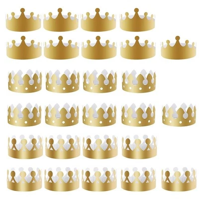 Transform Your Celebration with These Beautifully Designed Gold Paper Crowns - Image 1 of 4
