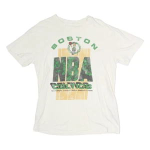 ABERCROMBIE & FITCH Mens White NBA Boston Celtics Graphic T-Shirt M Crew Neck - Picture 1 of 6