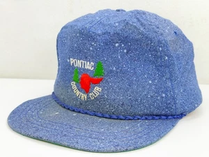 Vintage Pontiac Country Club Golf Course Trucker StrapBack Hat Red Indian RARE - Picture 1 of 17