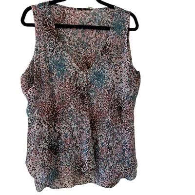 Blusa sin mangas floral abstracta Milano XL - rosa, verde azulado Foto 1 de 4