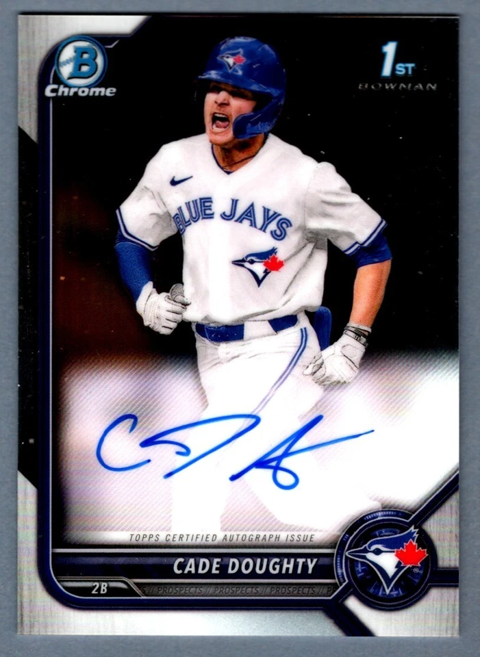 Cade Doughty 2022 Bowman Chrome Draft 1st Bowman Signed Auto Rookie RC Blue Jays - Image 1 of 1