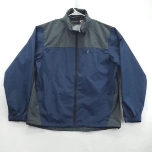 Frogg Toggs Rain Jacket Mens Med/Large Blue Full Zip Packable Hood Windbreaker - Picture 1 of 13