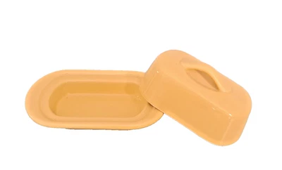 CHANTAL Mini Bandeja de Plato de Mantequilla Pequeña con Tapa Amarillo Mostaza Cerámica Decoración de Cocina Foto 1 de 4