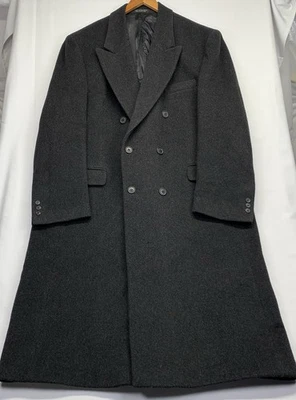 Ron Chereskin Overcoat Men 48L Gray  Cashmere Blend Double Breasted Italy Trench - Image 1 of 4