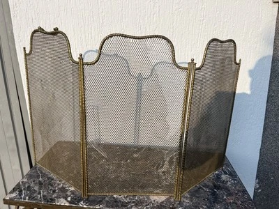 Parascintille copri camino in ottone dei inizi 900 - Bild 1 von 4