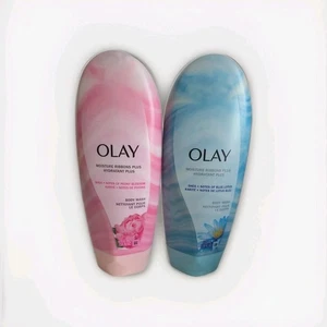 Lot of 2 Olay Moisture Ribbons Plus Body Wash Blue Lotus & Peony 18 fl oz - Picture 1 of 3