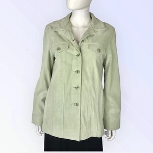 Levi's Strauss Vintage Suede Light Green Truckers Flap Pockets Jacket Coat - Picture 1 of 10
