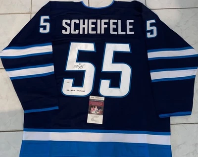Mark Scheifele Signed Winnipeg Jets Custom Hockey Jersey Inscribed NHL Debut JSA - Image 1 of 2