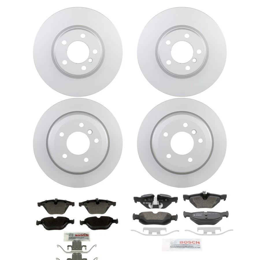 博世QuietCast半金属刹车片和转子套件适用于2012-2013宝马328i — 第 1/4 张图片