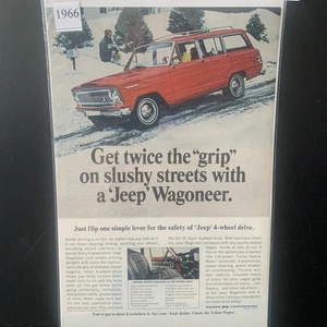 Pubblicità Vintage 1966 Jeep Wagoneer Due Volte L'impugnatura Su Strade Fangose - Foto 1 di 2