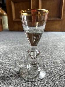 Bicchiere da vino Lauenstein balaustra bordato oro raro fondo di magazzino tedesco - Foto 1 di 19