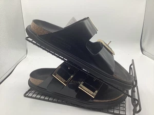 BIRKENSTOCK ARIZONA GROSSE SCHNALLE LEDER SANDALEN NEU MIT ETIKETT 37 EU L6 M4 US 4 UK SCHWARZ - Bild 1 von 6