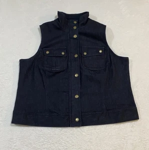 Lauren Ralph Lauren Jeans Vest Women's Dark Washed Denim 1X - Picture 1 of 7
