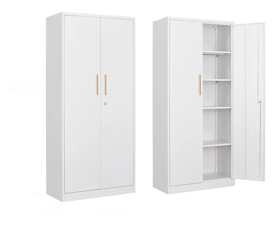 Long handle Metal Storage Cabinet ,71" Garage Storage Cabinet with Lock for Home - Image 1 of 4