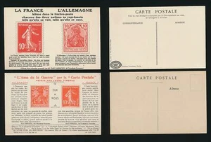 STAMP DEALER ADVERTISING PPCs c1920s PAUL HERVIEU GREAT WAR STAMPS US + THEM - Picture 1 of 3