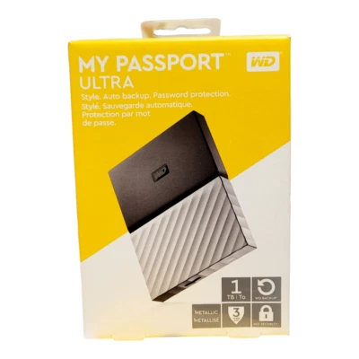 Disco duro ultra portátil WD My Passport con protección contra contraseña metálico 1 TB  Foto 1 de 2