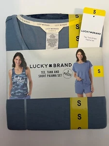 Juego de 3 piezas sin mangas y top azul para mujer Lucky Brand talla pequeña # Y - Imagen 1 de 3
