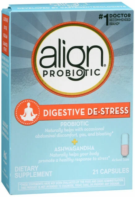 Align - Digestive De-Stress Probiotic & Ashwagandha Dietary Supplement - 21 Capsules