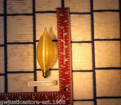 25w SPUN satin FLAME AMBER LIGHT bulb c11 spunglo glowescent E12 candle 7¢ship* - Image 1 of 4