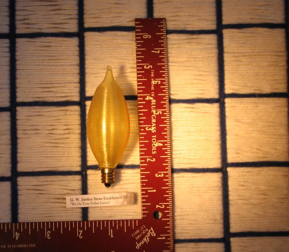 25w SPUN satin FLAME AMBER LIGHT bulb c11 spunglo glowescent E12 candle 7¢ship* - Image 1 of 4