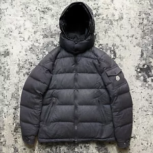 Moncler Montgenevre Gray Virgin Wool Down Puffer Jacket Coat Mens Size 4 - Picture 1 of 12