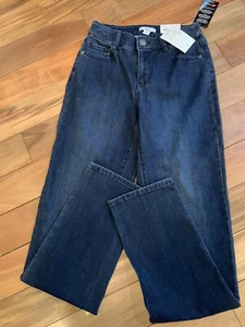Croft &Barrow Women Slimming Straight Mid Rise Blue Jeans Size 0 Long Straight  - Picture 1 of 7