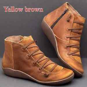 Women Winter Snow Boots PU Leather Ankle Boots Spring Flat Shoes Woman Short...