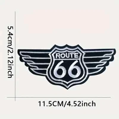 Route 66 iron on patch applique 4 5/8 x 2 1/8 inch - Image 1 of 4